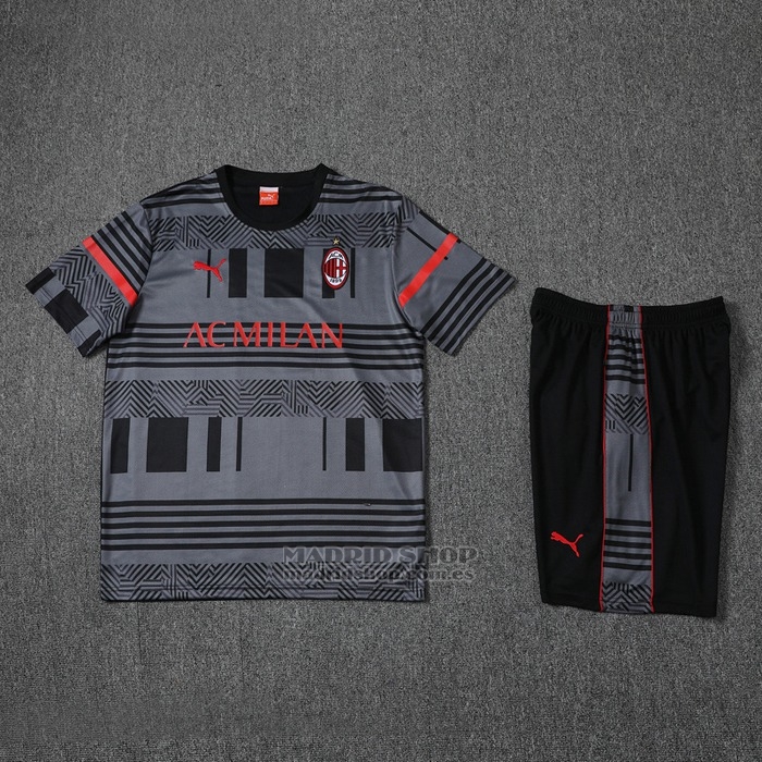 Chandal del AC Milan Manga Corta 2022-2023 Gris - Pantalon Corto